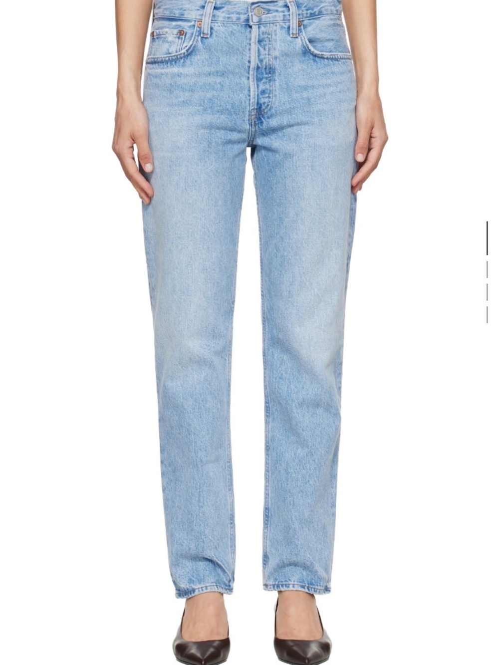 AGOLDE Blue Romney Mid Rise Straight Jeans